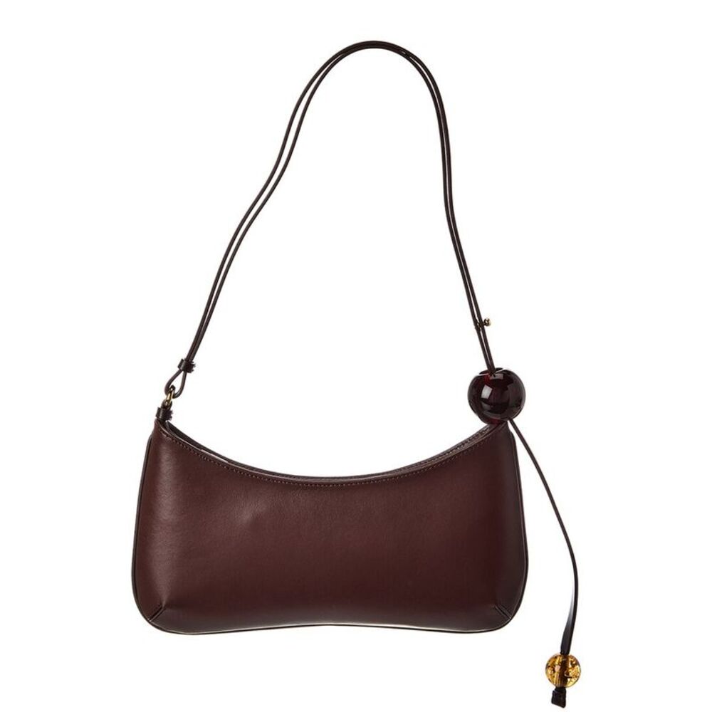 Jacquemus Bisou Perle Leather Hobo Bag, Brown